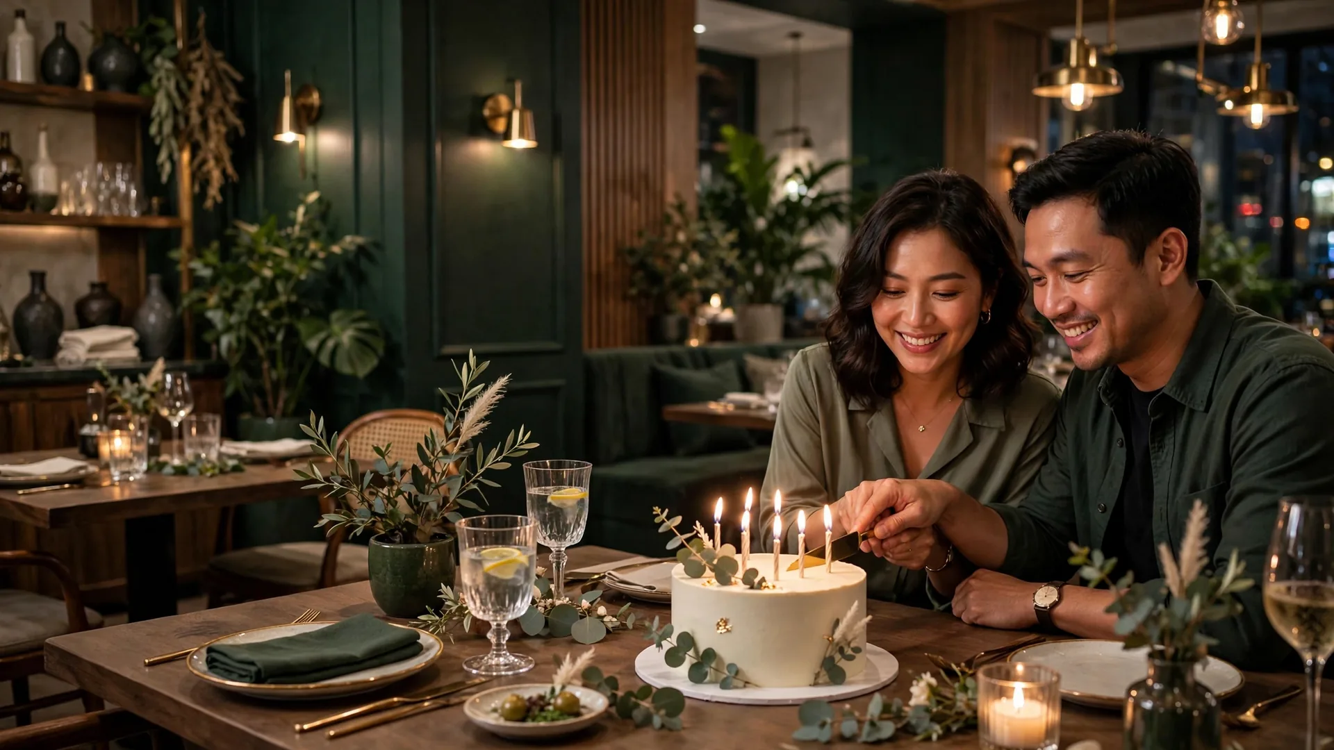 120+ Ucapan Ulang Tahun Terbaik: Sahabat, Pacar & Keluarga 3 Pasangan kekasih memotong kue ulang tahun bersama di restoran