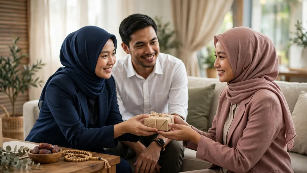 Suami membaca surat cinta di makan malam romantis diterangi cahaya lilin